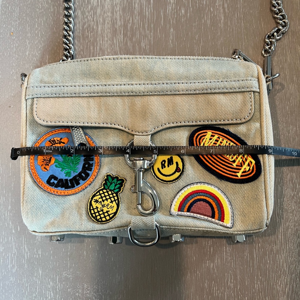 Rebecca Minkoff Mini MAC light denim patches crossbody purse Chain Strap Bag. - Picture 9 of 16
